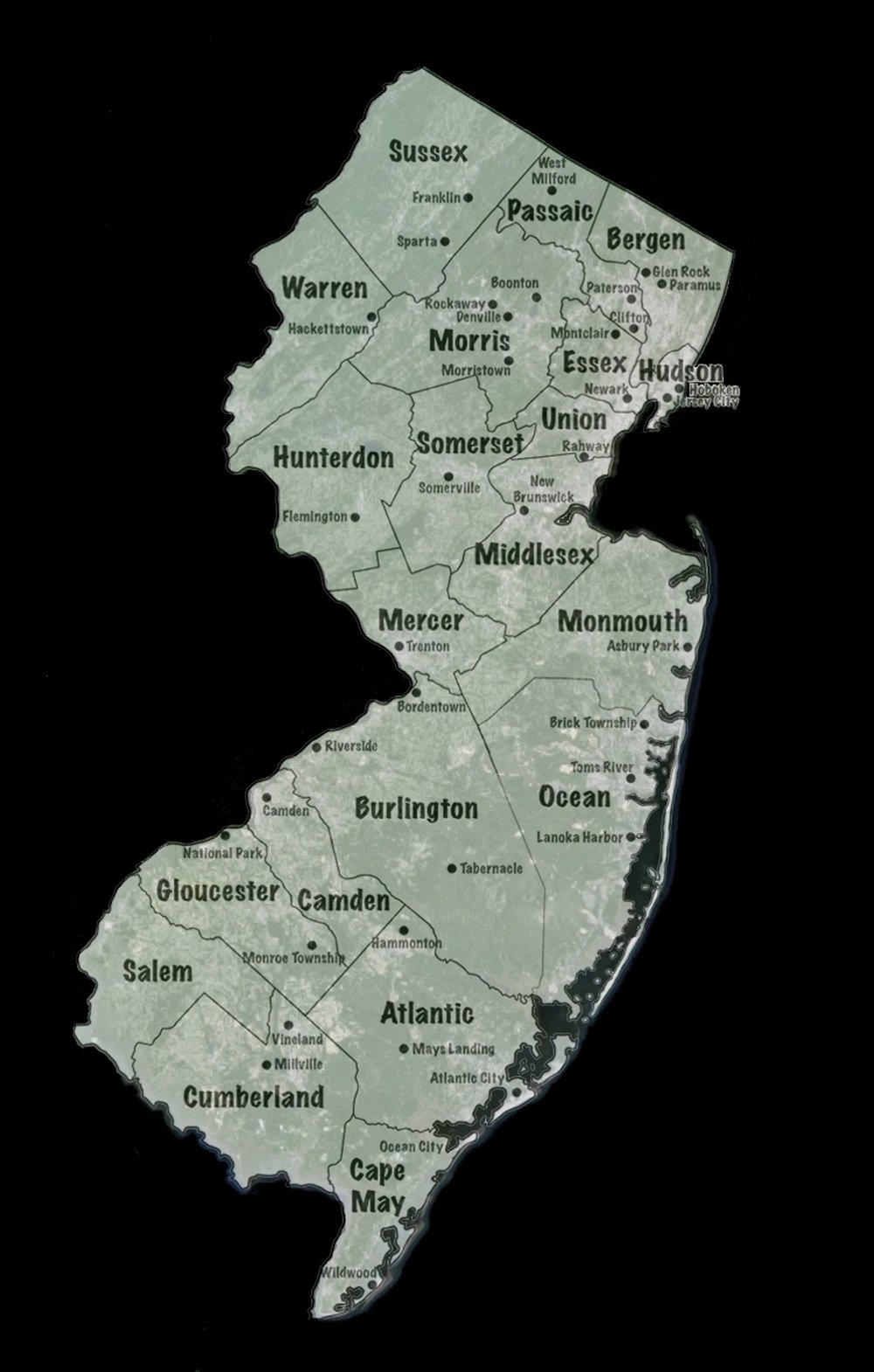 nj county map with cities