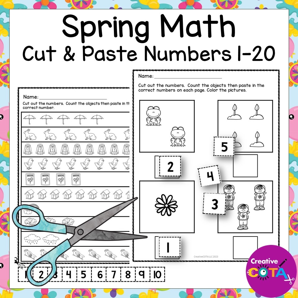 No Prep Spring Kindergarten Math Numbers 1 20 Cut And Paste Worksheets Made By Teachers No Prep Spring Kindergarten Math Numbers 1 20 Cut And Paste Worksheets Made By Teachers