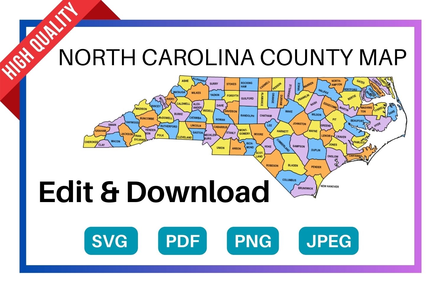 counties in nc map