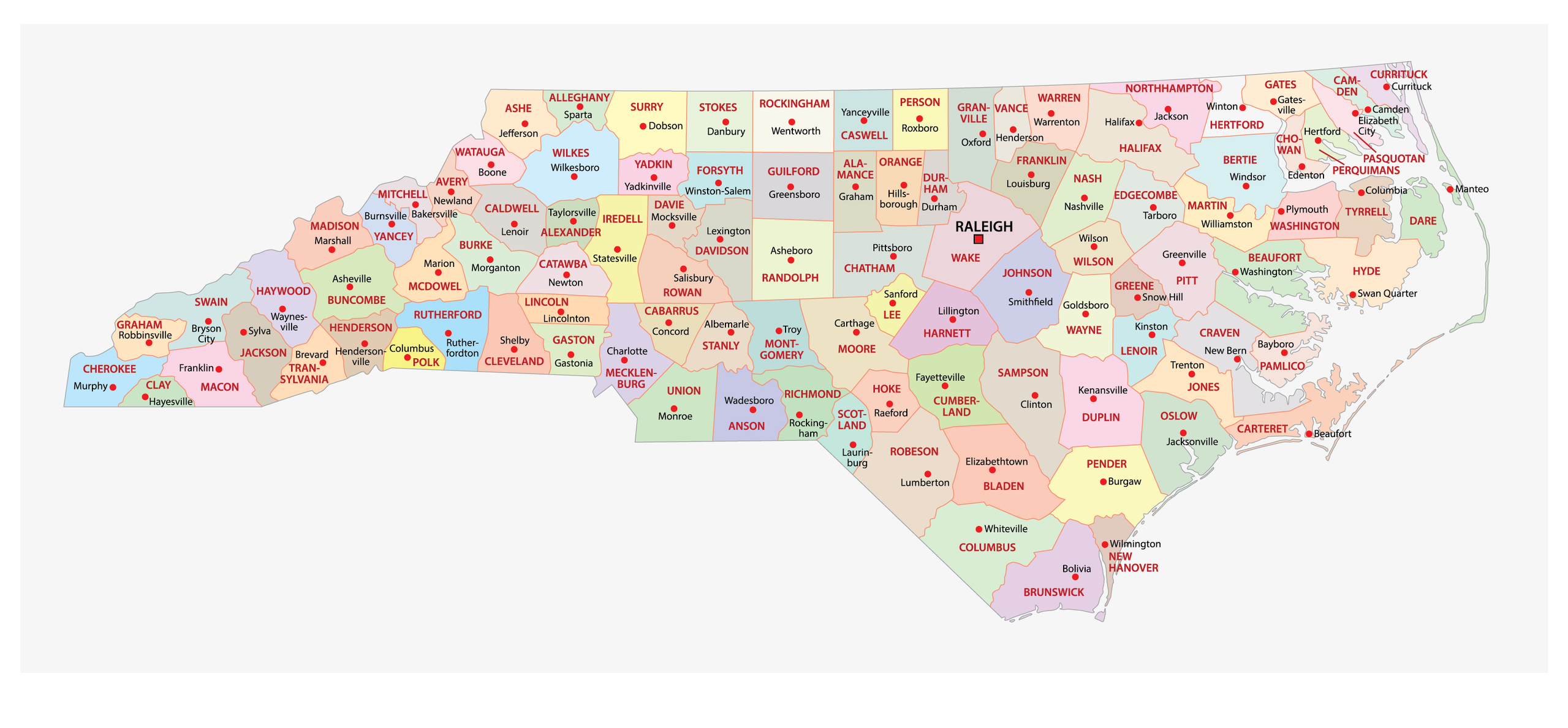 nc county map with cities nc county map with cities