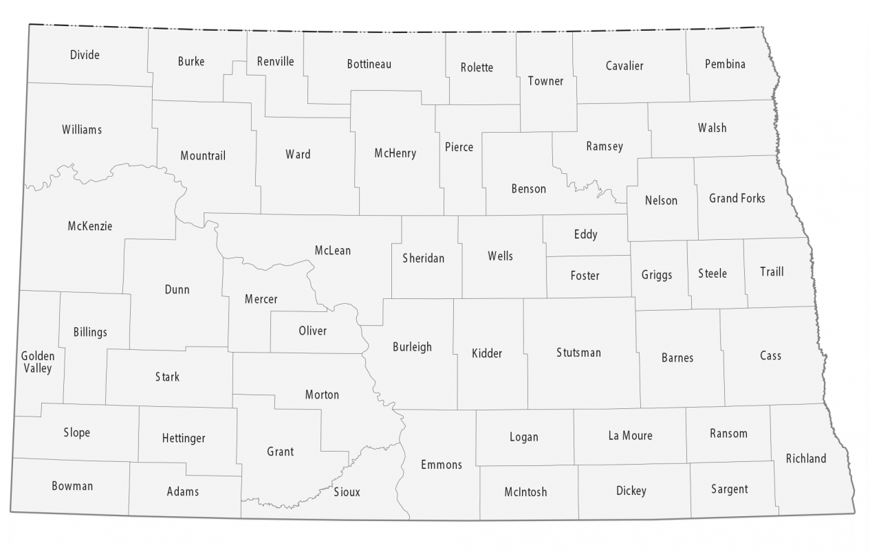 North Dakota County Map GIS Geography