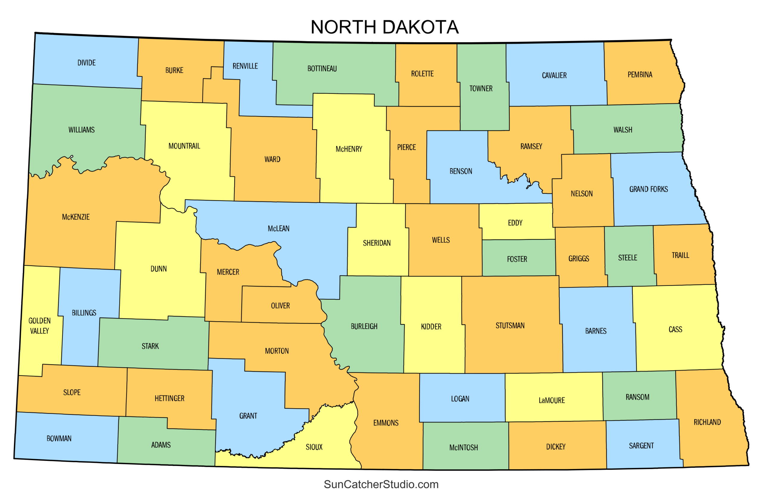 map north dakota counties map north dakota counties