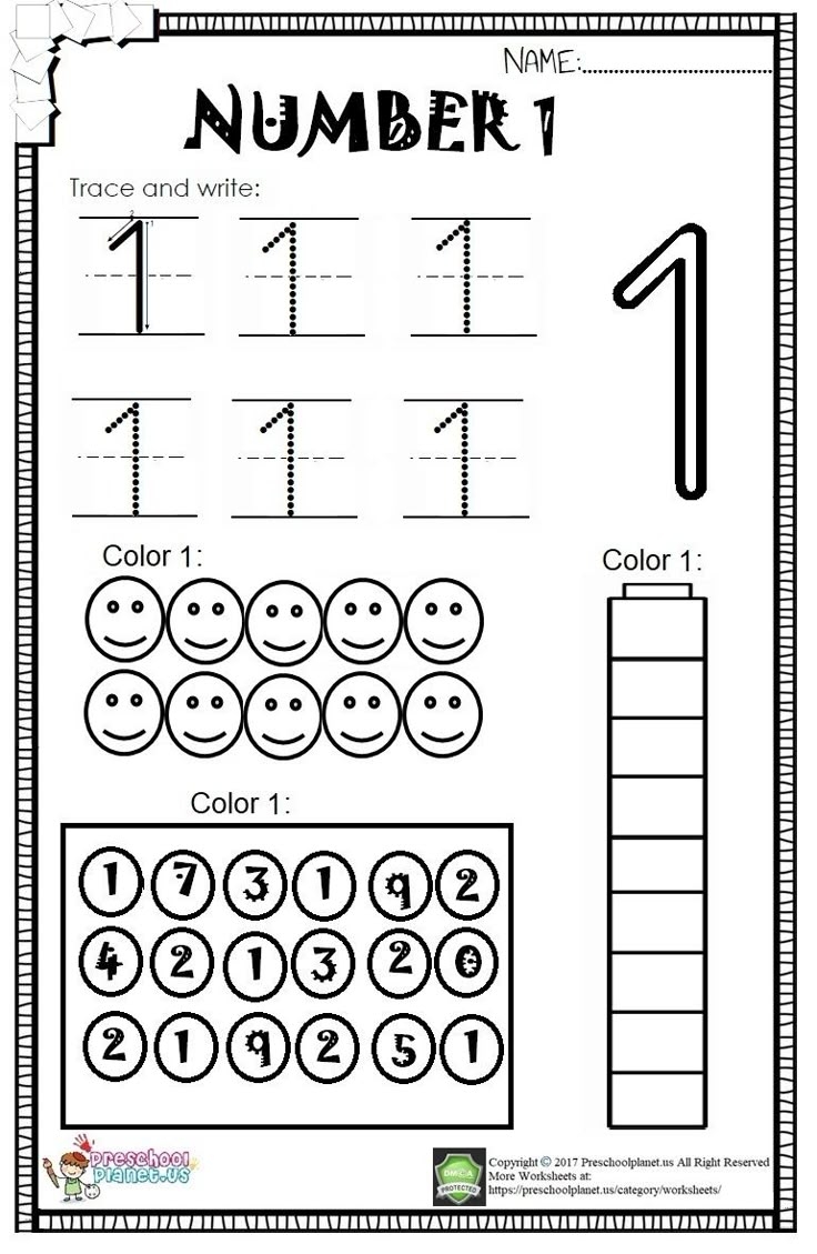 number worksheets for preschool