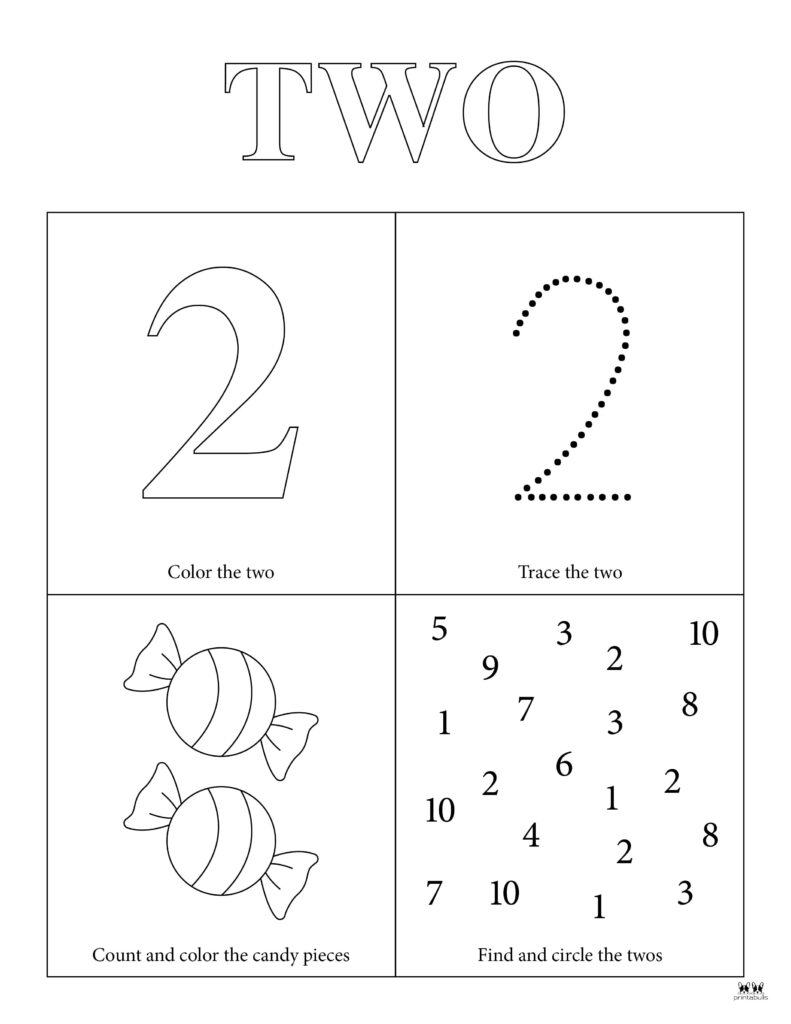 Number 2 Tracing Worksheets 15 FREE Pages Printabulls