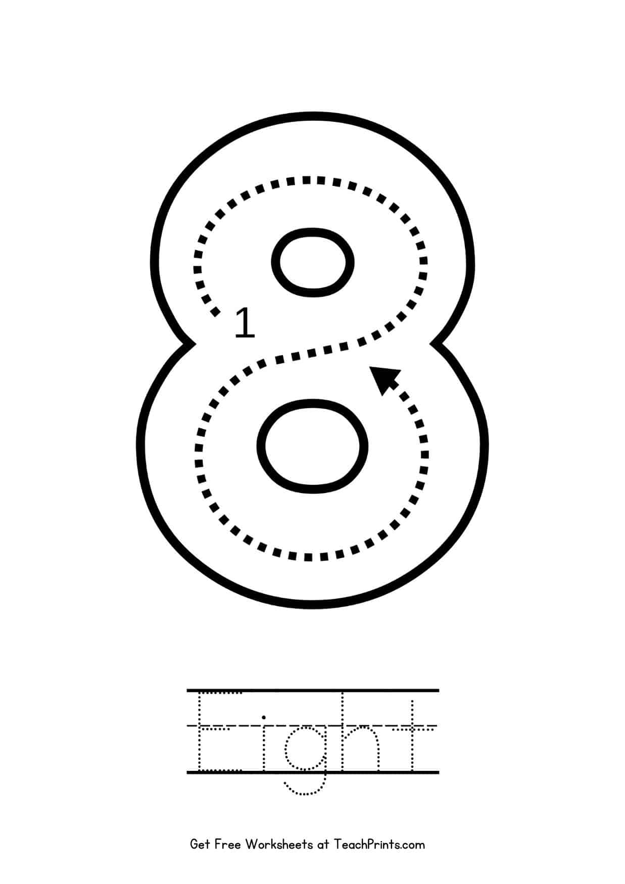 Number 8 Tracing Worksheets Free Printables Teach Prints Number 8 Tracing Worksheets Free Printables Teach Prints