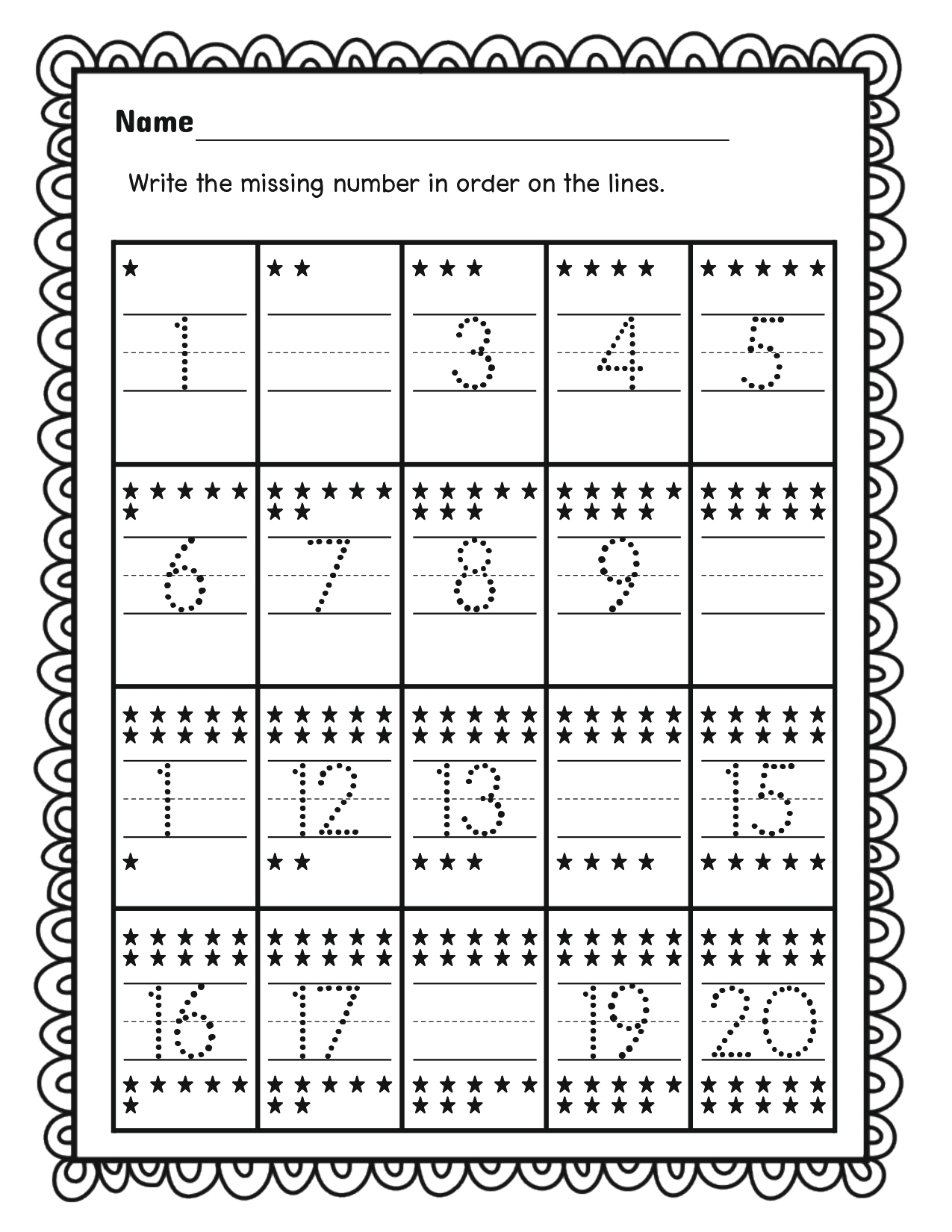 Number Tracing Worksheets 1 20 Fill In The Missing Numbers Made By Teachers Number Tracing Worksheets 1 20 Fill In The Missing Numbers Made By Teachers