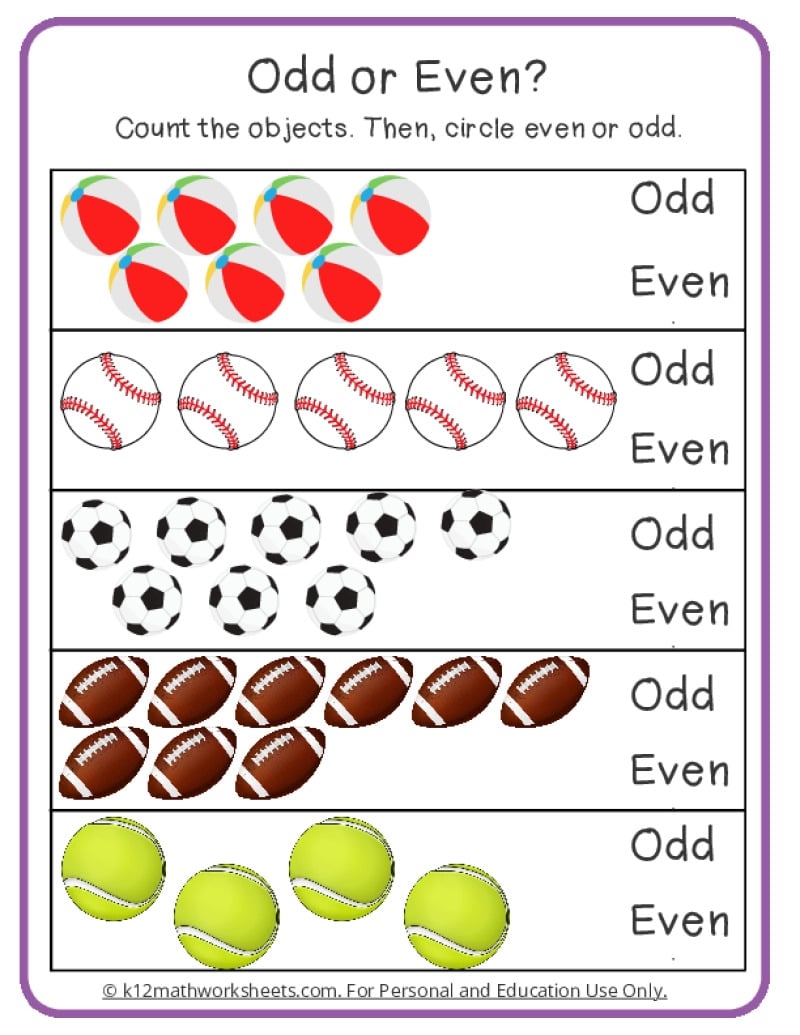 odd and even worksheets