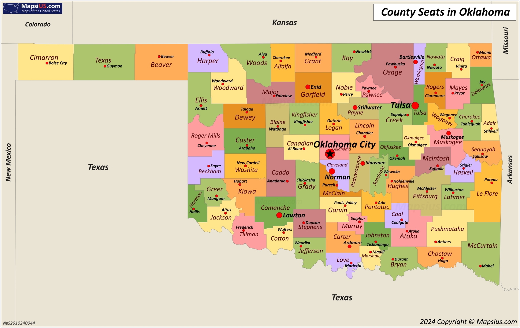Oklahoma County Map List Of Counties In Oklahoma MapsiUS Oklahoma County Map List Of Counties In Oklahoma MapsiUS