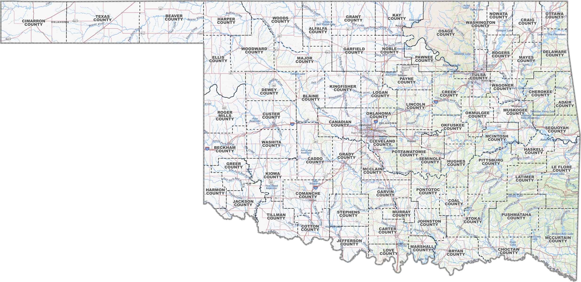 map of oklahoma counties map of oklahoma counties