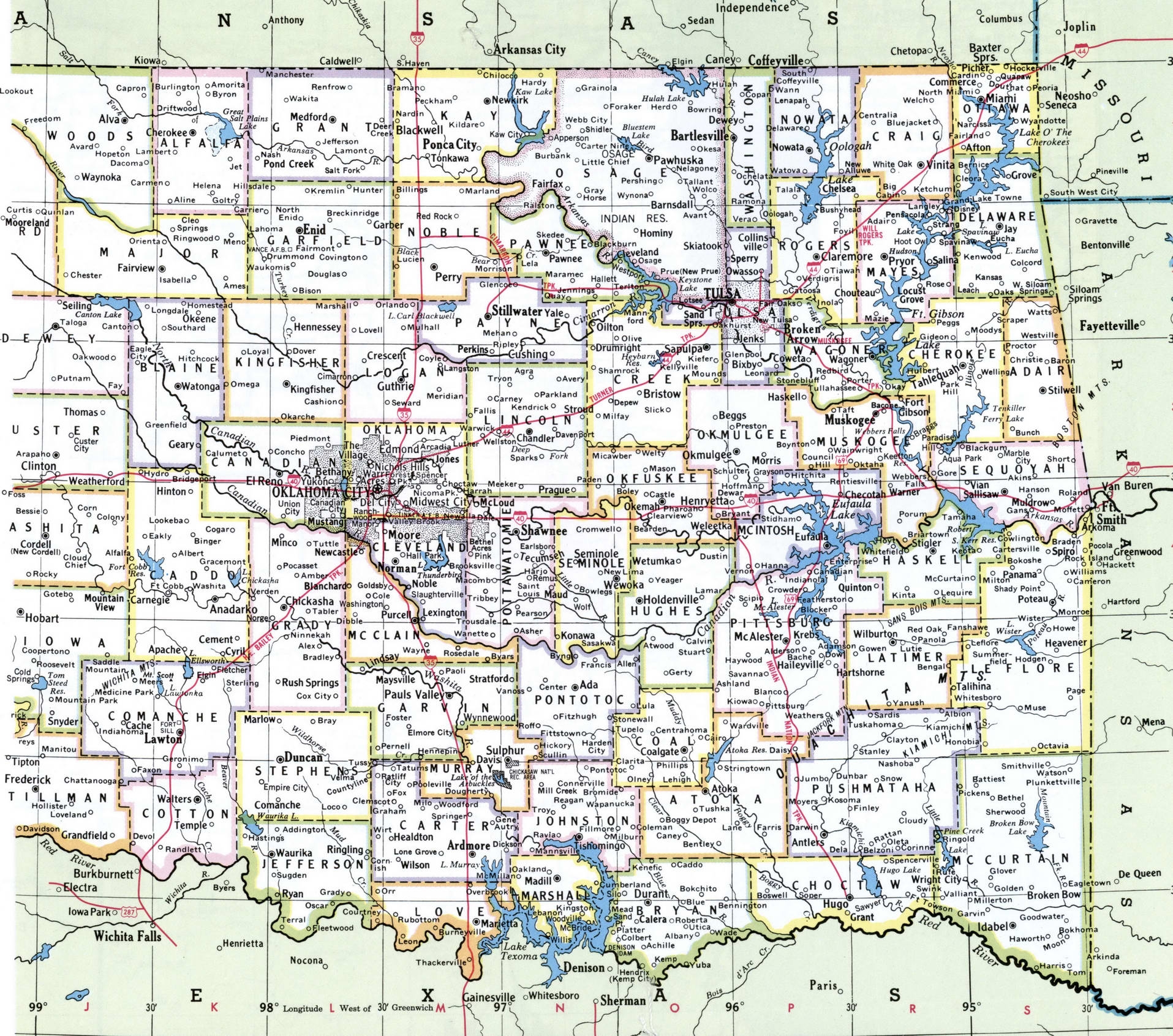 oklahoma county map with cities oklahoma county map with cities