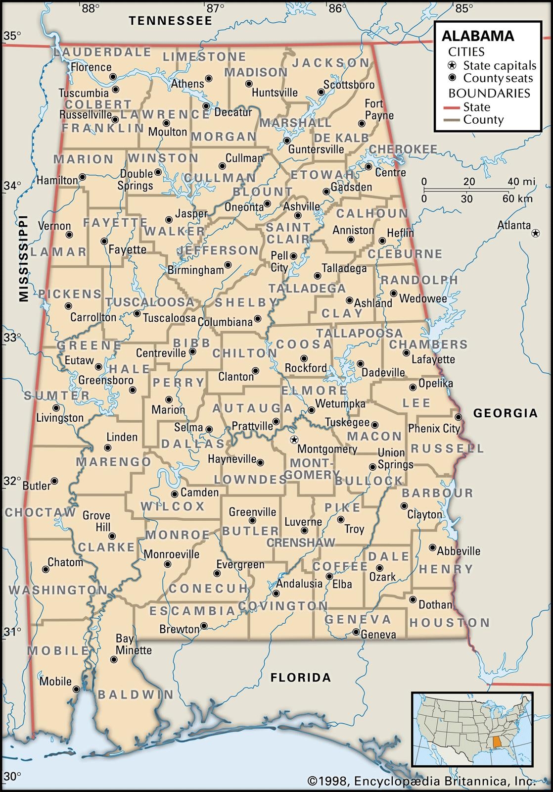 Old Historical City County And State Maps Of Alabama Old Historical City County And State Maps Of Alabama