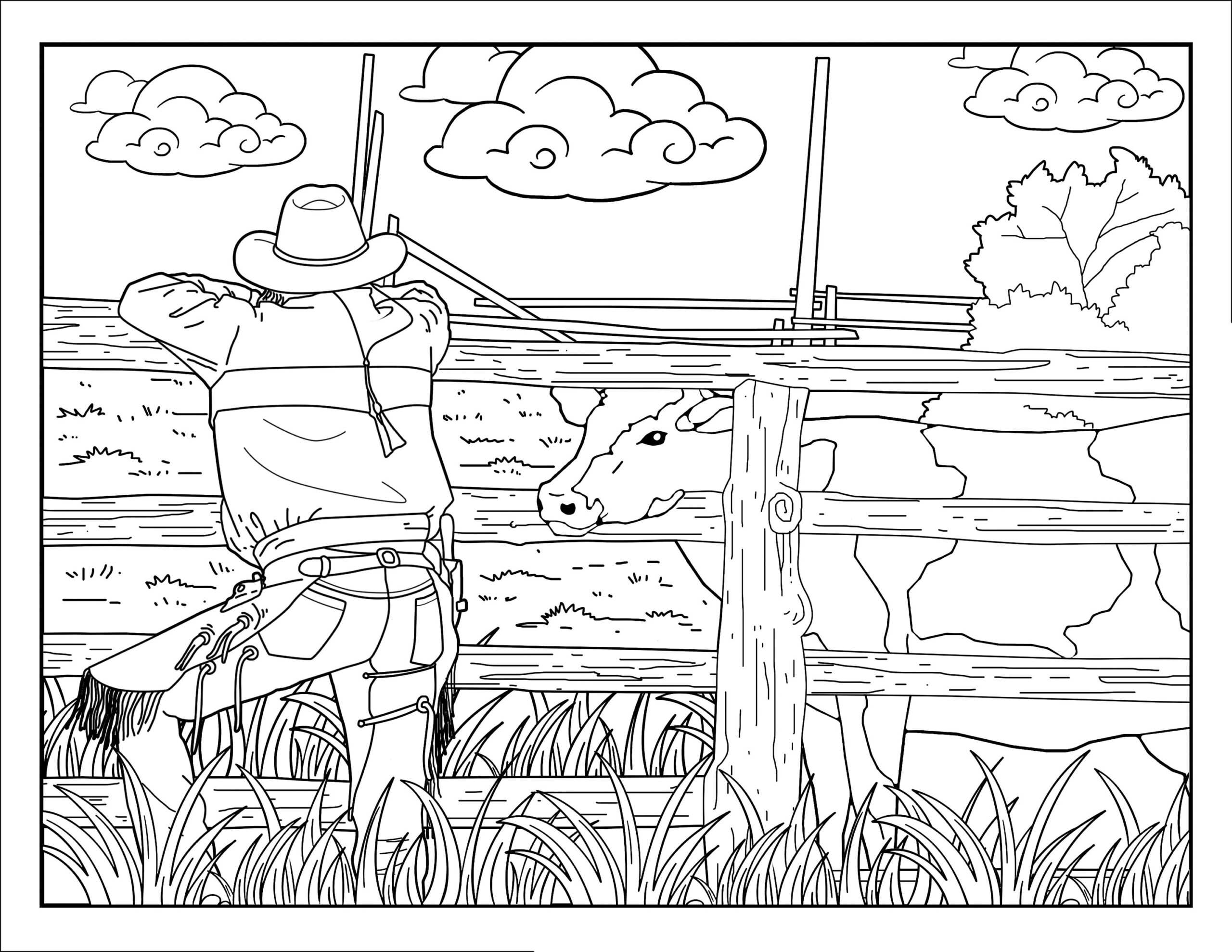 Old West Coloring Pages For Adults 4 Printable Coloring Page Instant Download PDF Etsy