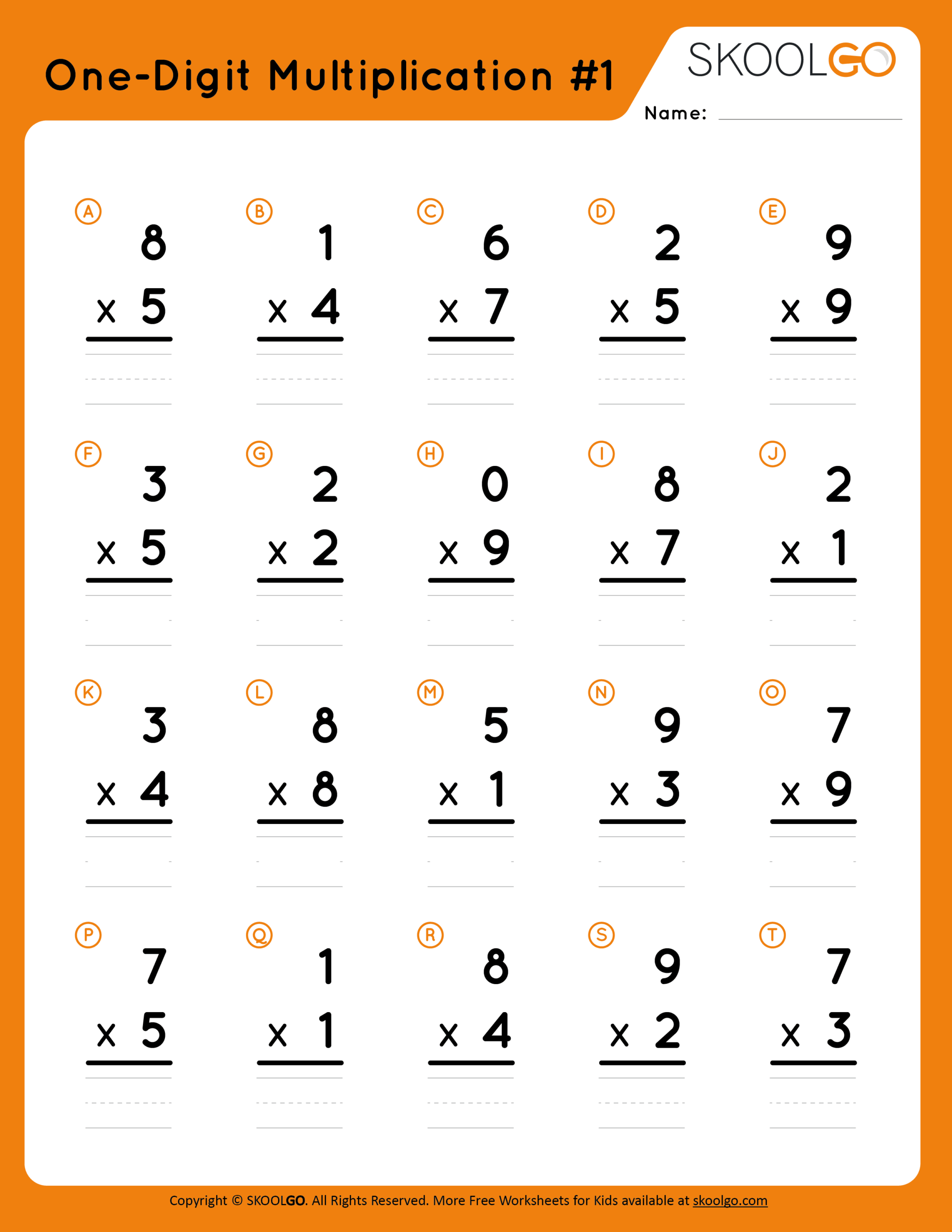 single digit multiplication worksheet single digit multiplication worksheet