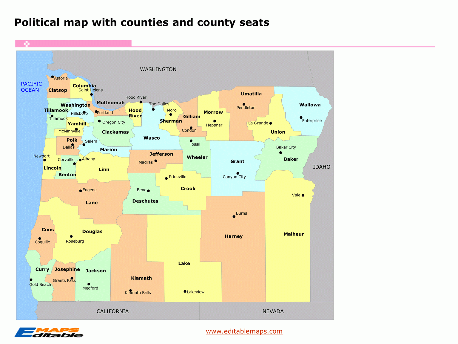 oregon map with counties oregon map with counties