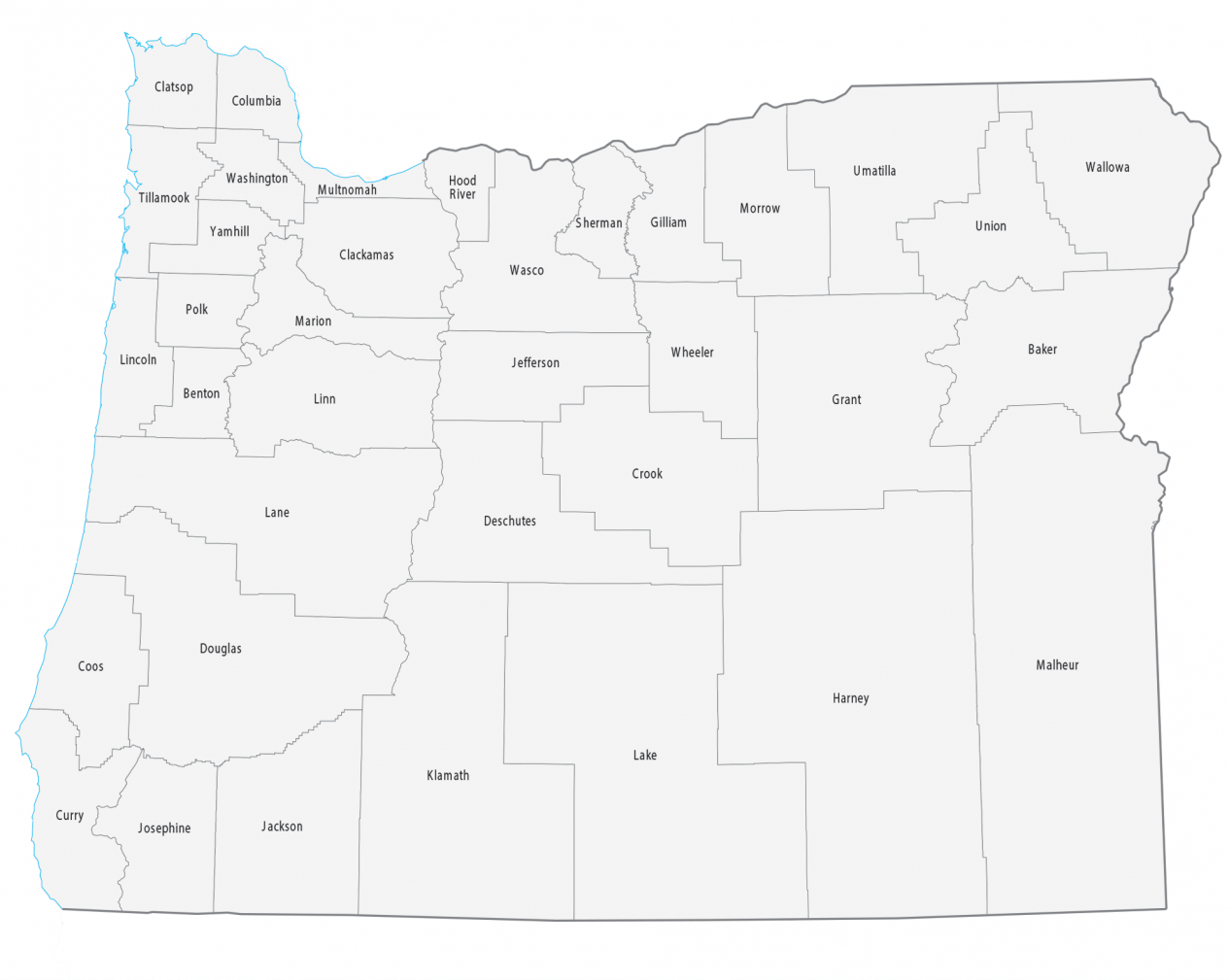 Oregon County Map GIS Geography