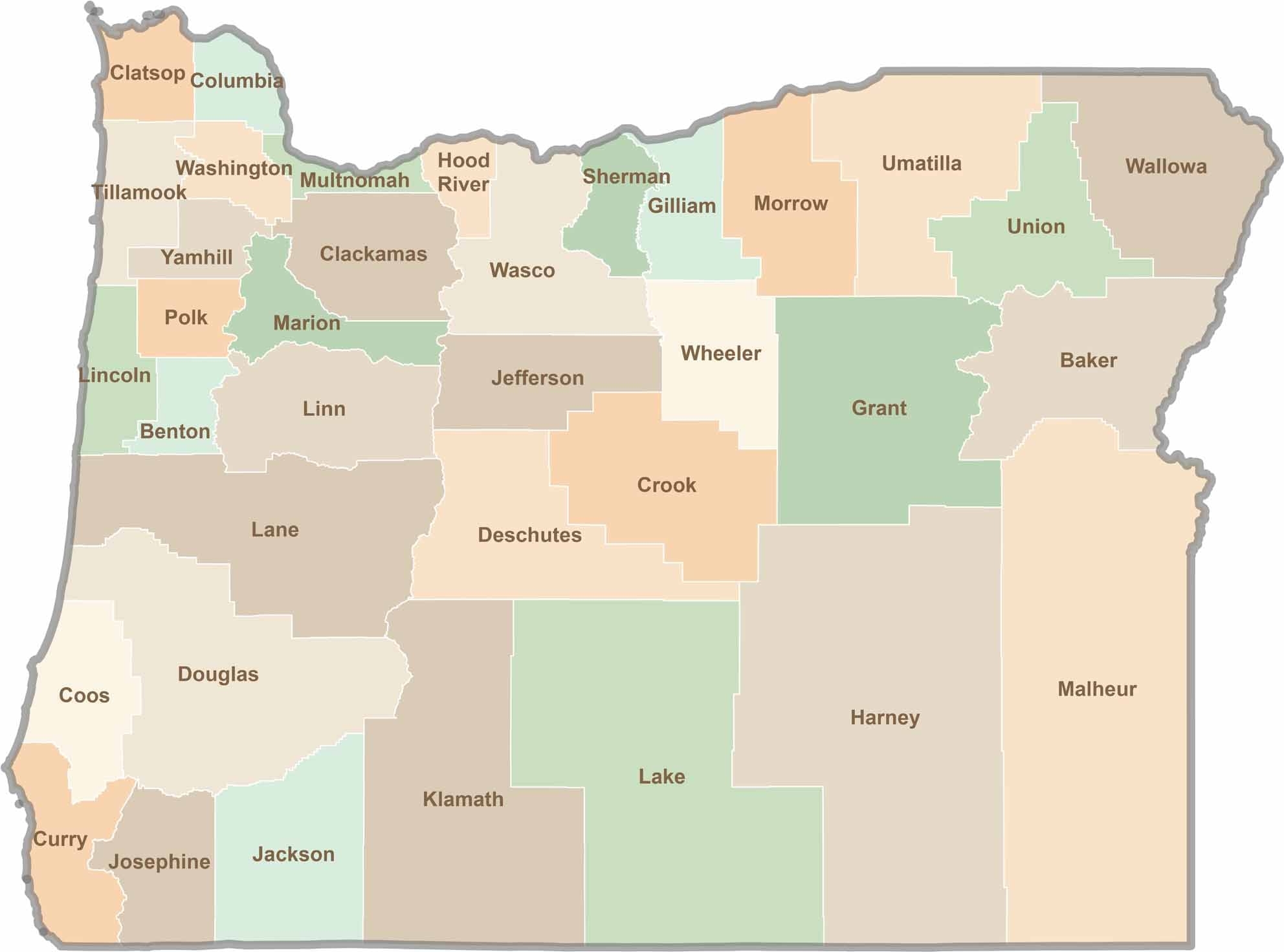 Oregon County Map US County Maps