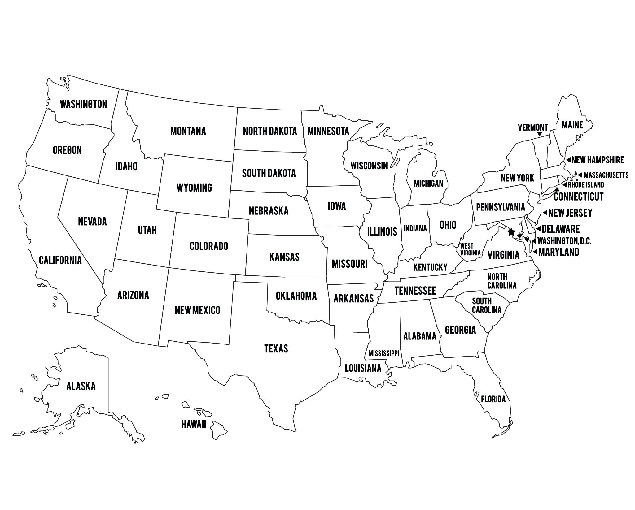 Outline Coloring Pages USA Map United States Of America Instant Download File Geography Sales Map For Shops JPEG Vector EPS Etsy