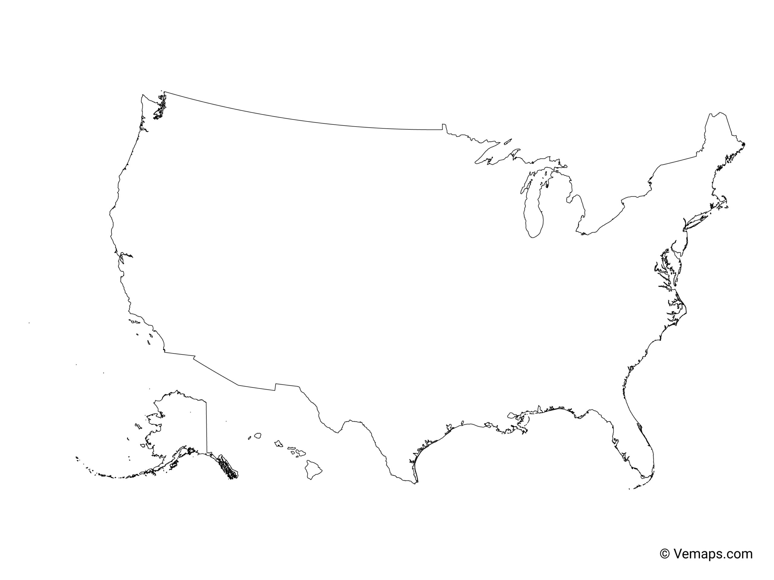 Outline Map Of The United States Free Vector Maps Outline Map Of The United States Free Vector Maps