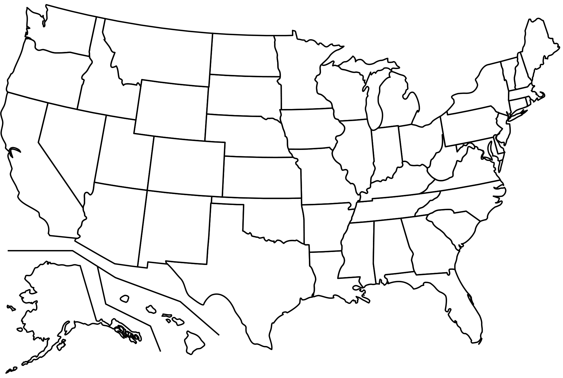 us state outline map us state outline map