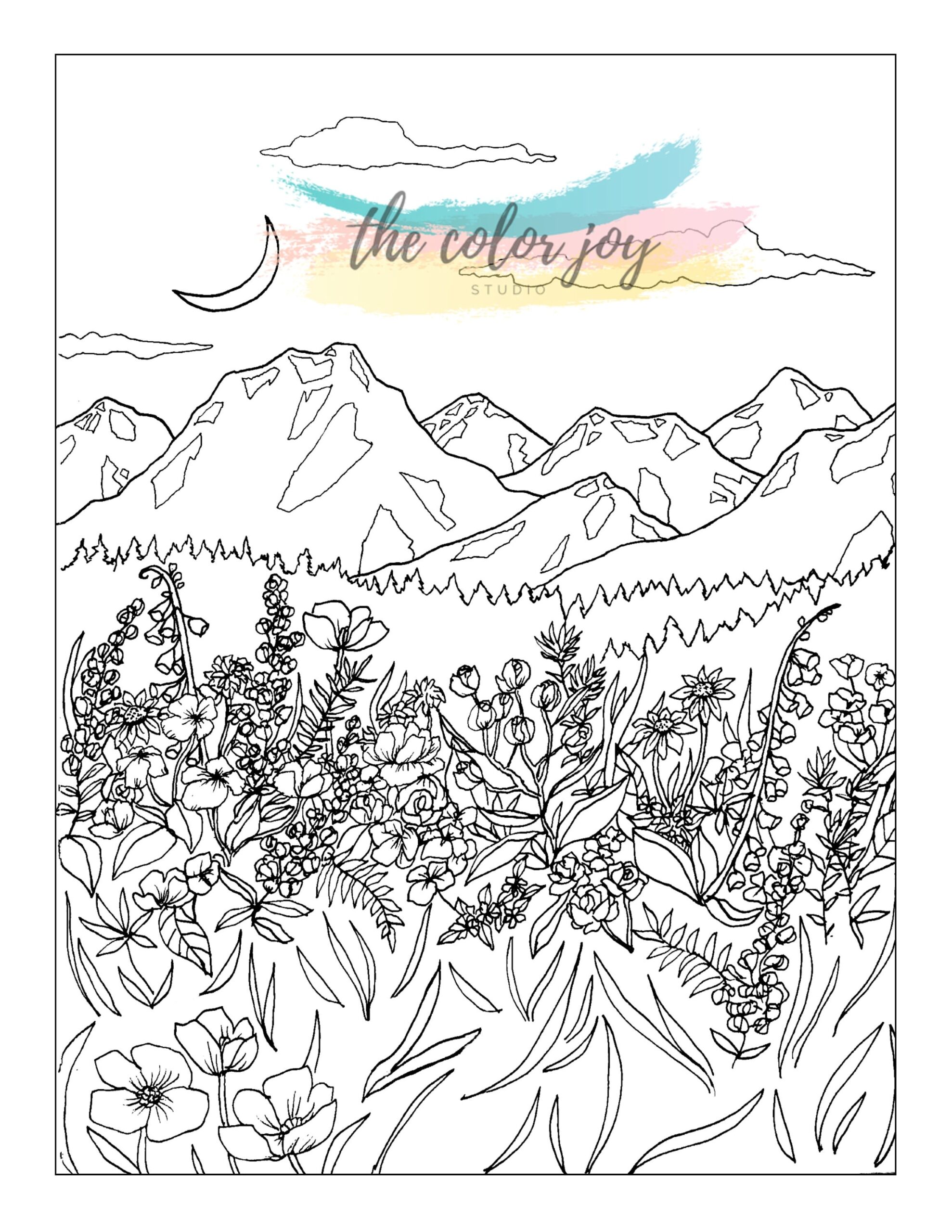 Pacific Northwest Mountains Printable Coloring Page Etsy Pacific Northwest Mountains Printable Coloring Page Etsy