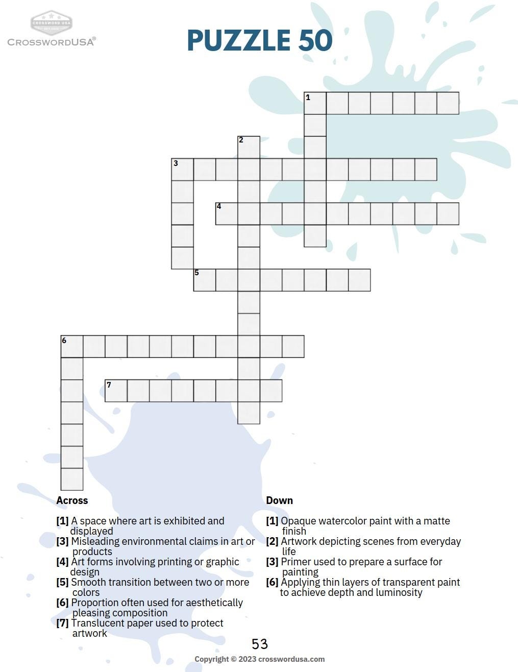 Painting Crossword Puzzles Artistic Creative Engaging Large print Crosswords For Art Lovers Etsy Painting Crossword Puzzles Artistic Creative Engaging Large print Crosswords For Art Lovers Etsy