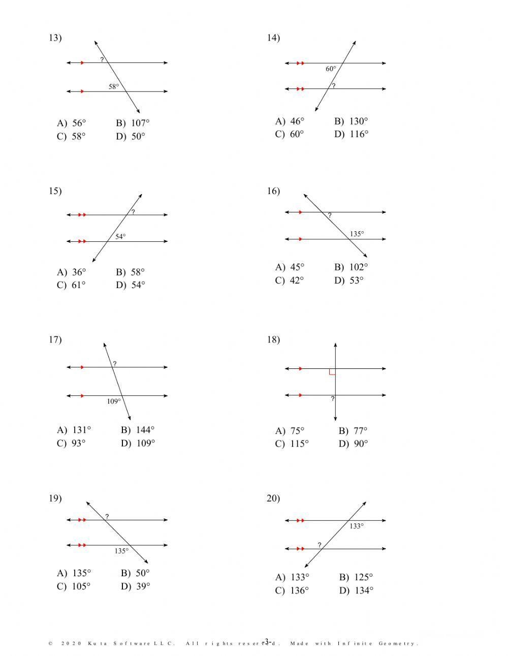 parallel lines and transversals worksheet parallel lines and transversals worksheet