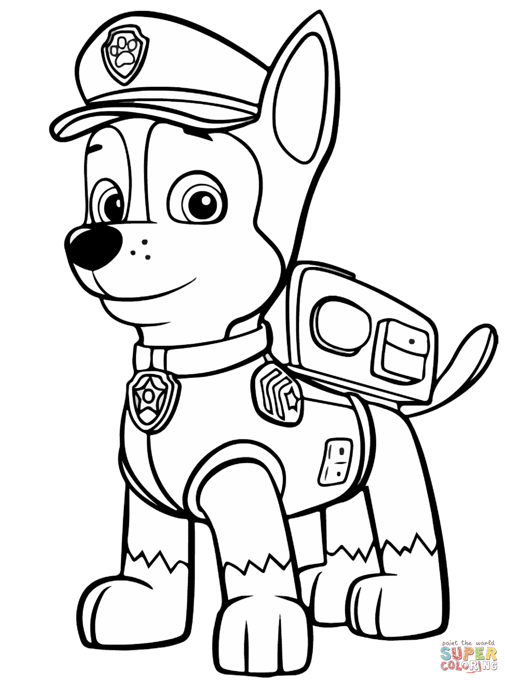 Paw Patrol Chase Coloring Page Free Printable Paw Patrol Chase Coloring Page Free Printable
