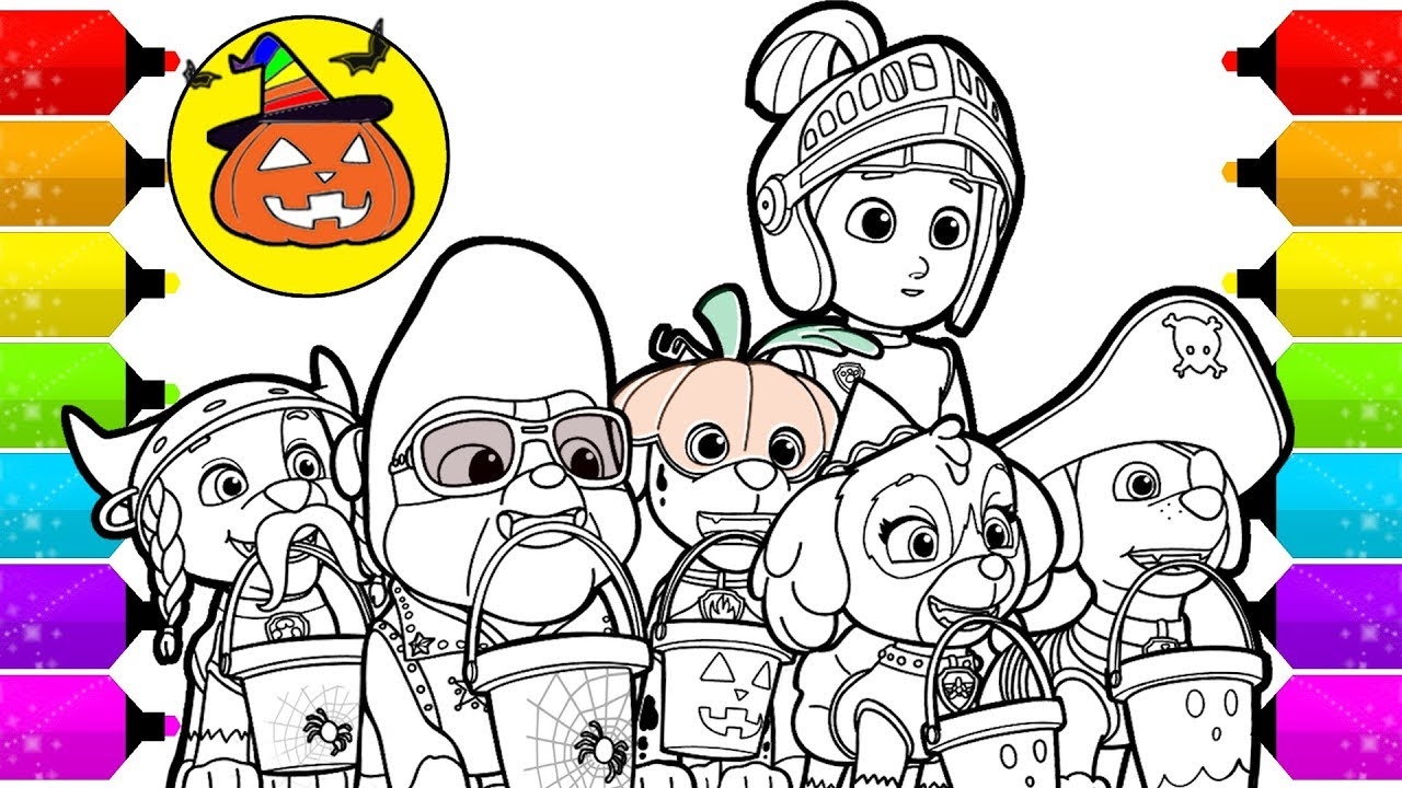 Paw Patrol Halloween Special Coloring Pages YouTube