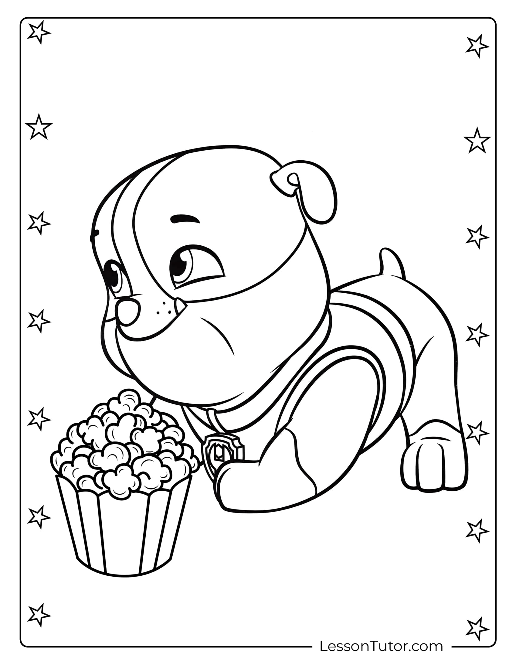 Paw Patrol Rubble Coloring Pages Lesson Tutor