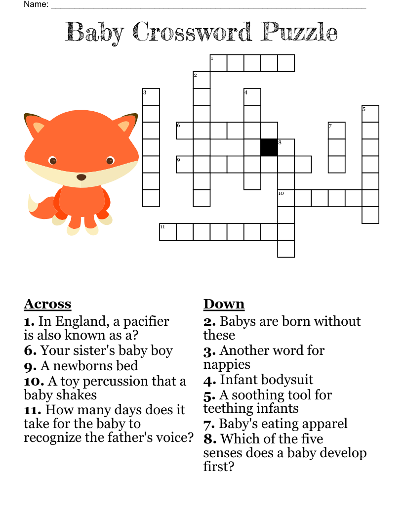 Pediatrics Crossword WordMint