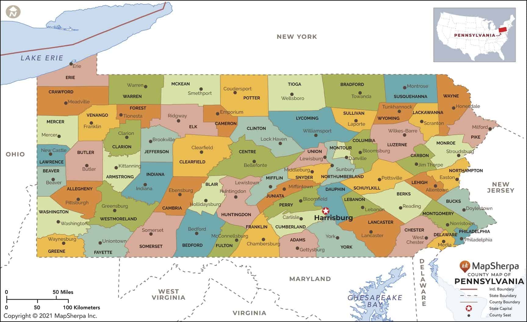 Pennsylvania Counties Map By MapSherpa The Map Shop Pennsylvania Counties Map By MapSherpa The Map Shop