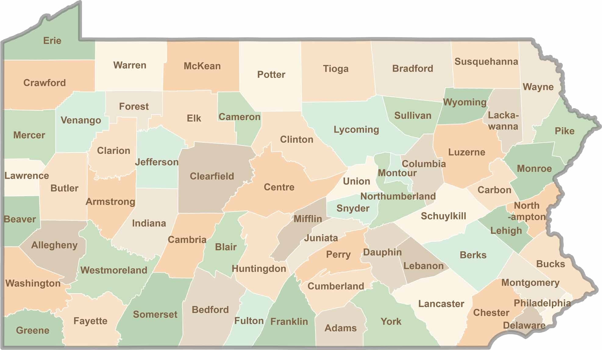 Pennsylvania County Map US County Maps