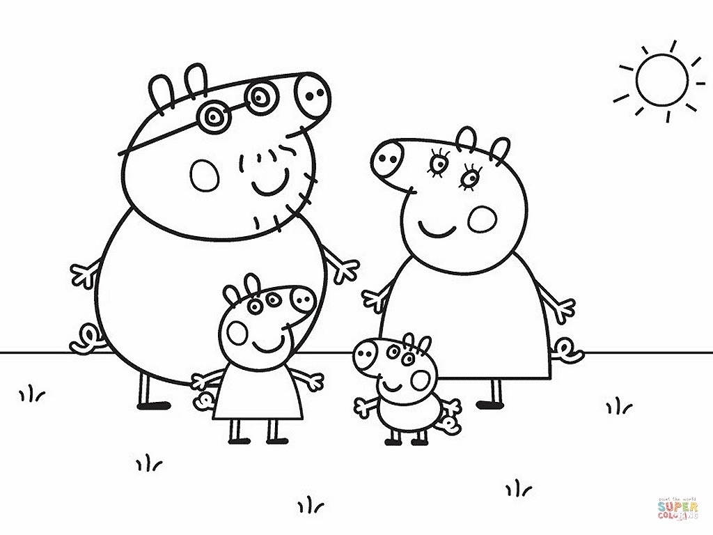 Peppa Pig And Her Family Peppa Pig Coloring Pages Peppa Pig And Her Family Peppa Pig Coloring Pages