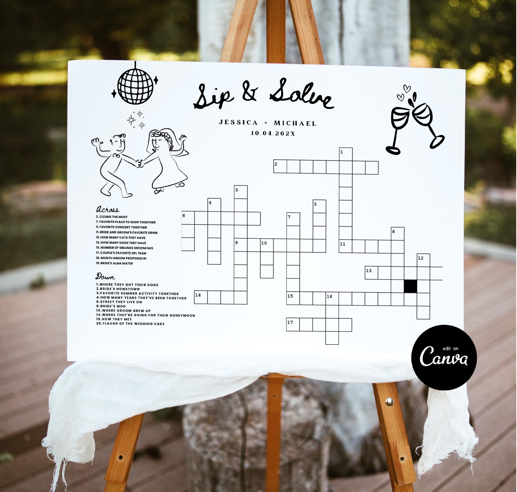 Personalized Couple Crosswords Etsy