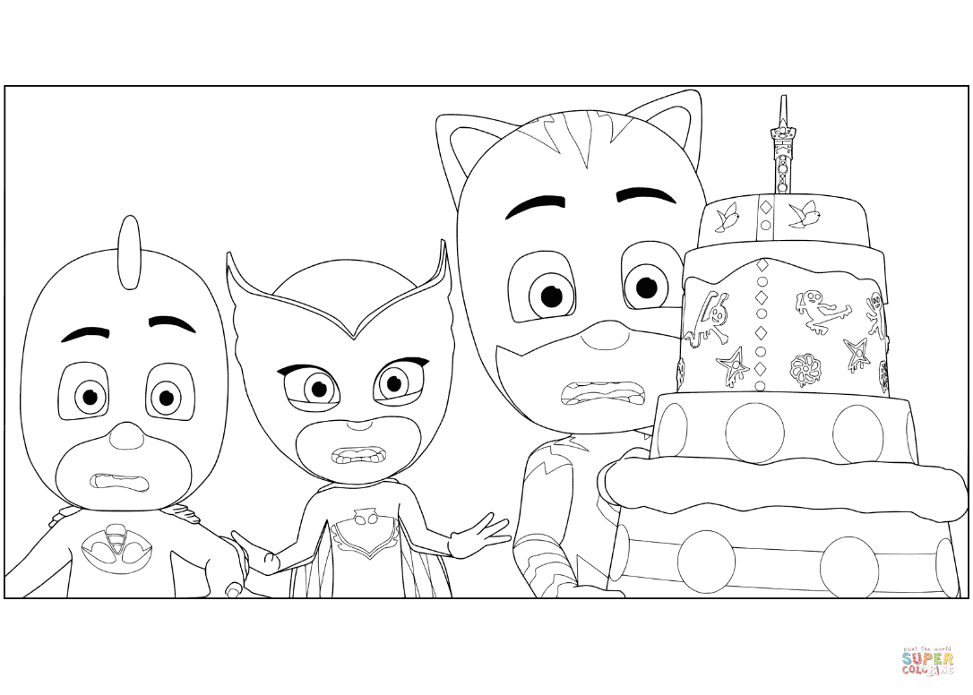 pj mask coloring page