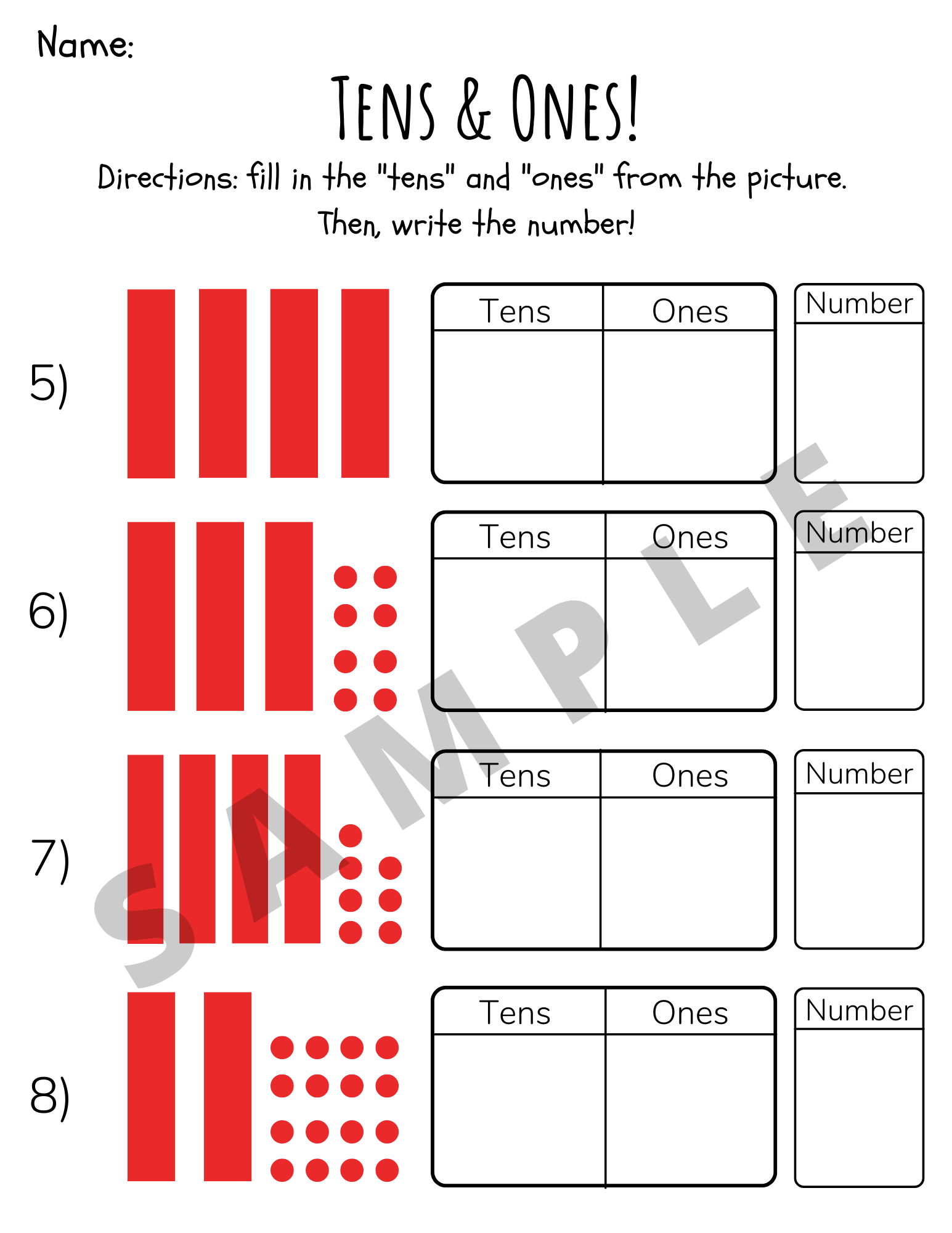tens and ones worksheet tens and ones worksheet