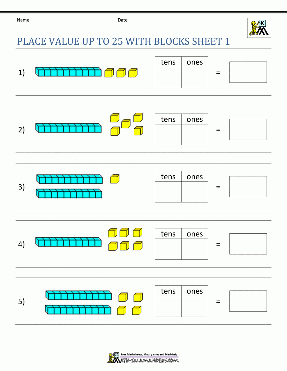 Place Value Worksheets For Kindergarten Place Value Worksheets For Kindergarten