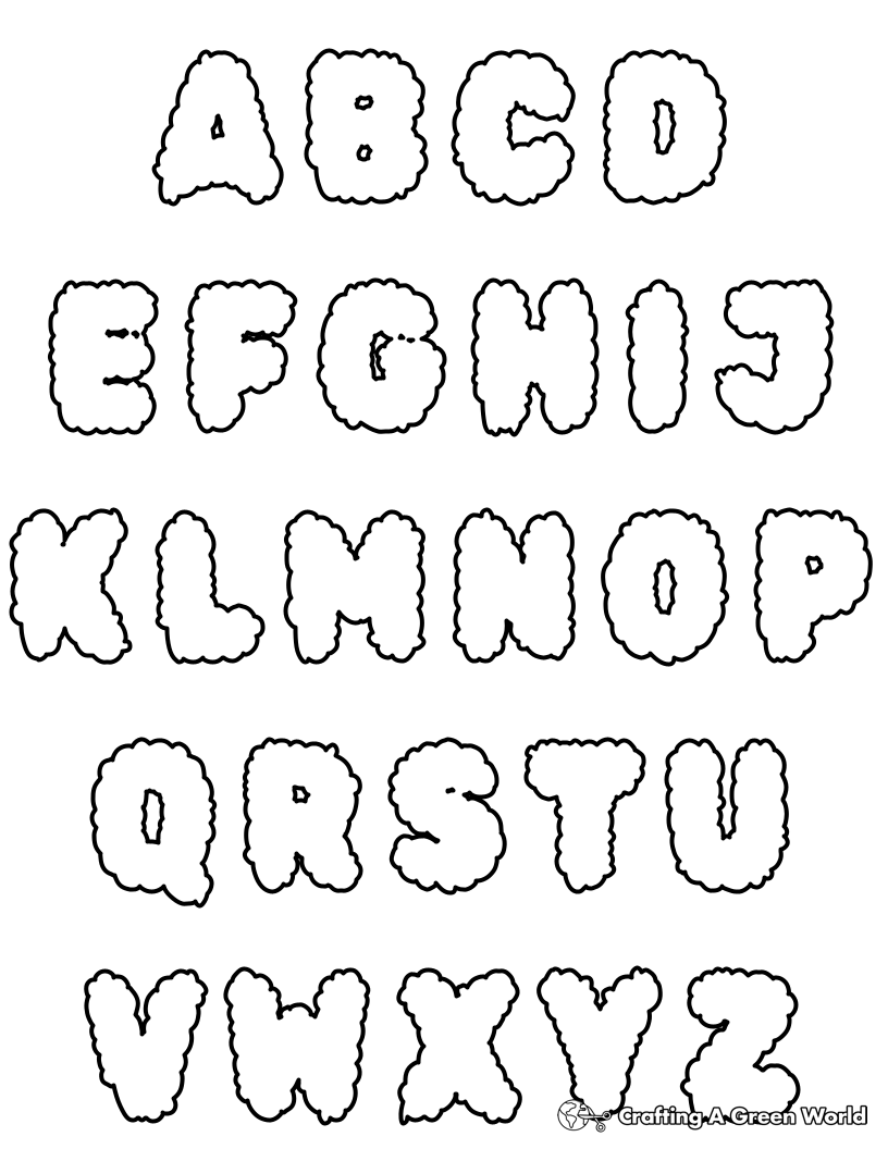 Plain Alphabet Coloring Pages Free Printable 