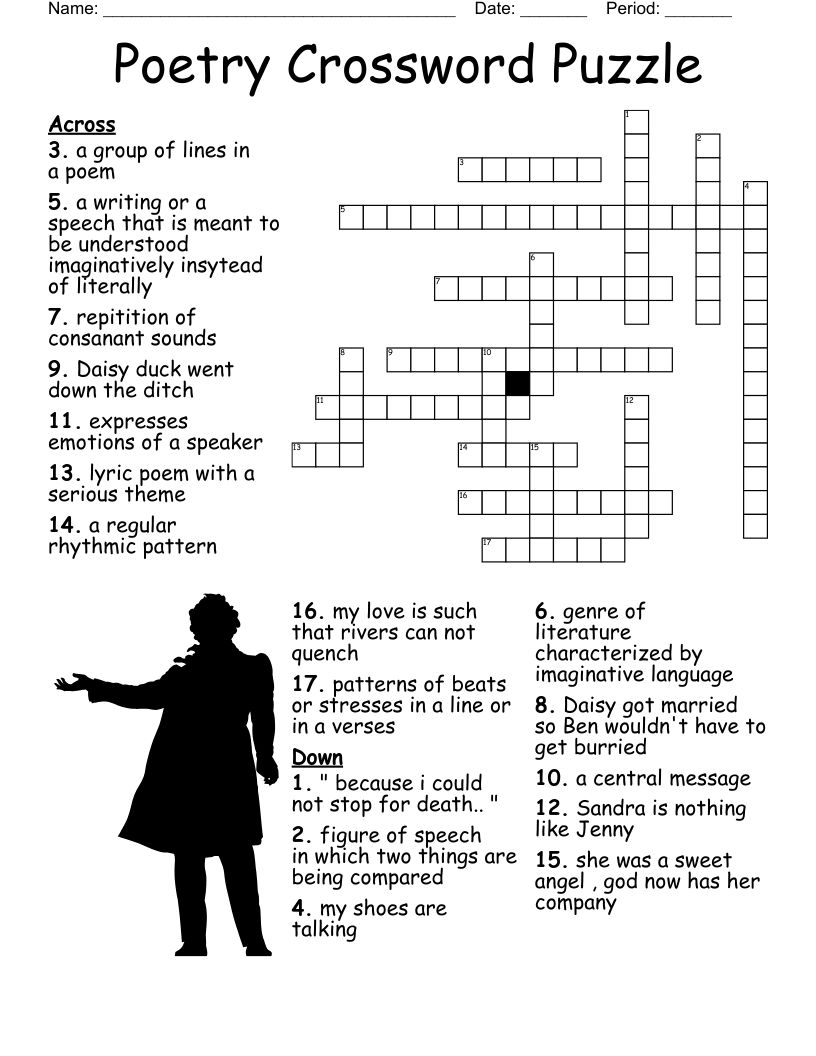 Poetic Devices And Literary Terms Crossword Puzzle WordMint