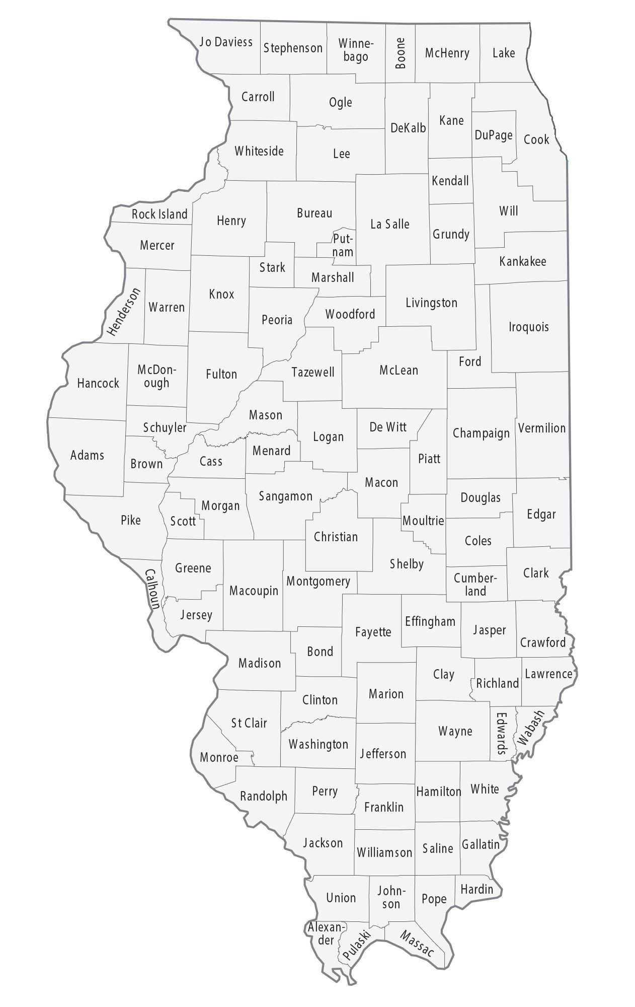illinois county map with towns