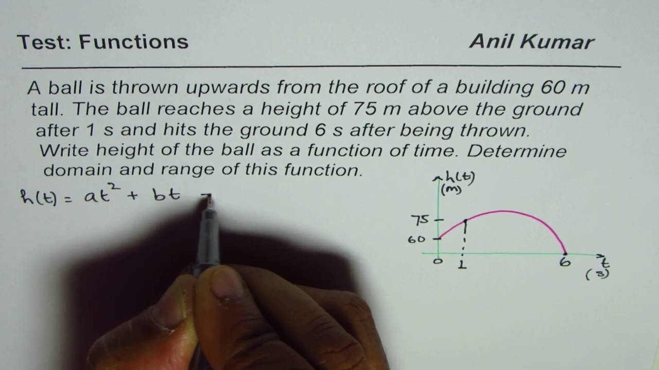 Practice Function Notation For Word Problem On Hight Of Ball With Domain And Range YouTube Practice Function Notation For Word Problem On Hight Of Ball With Domain And Range YouTube