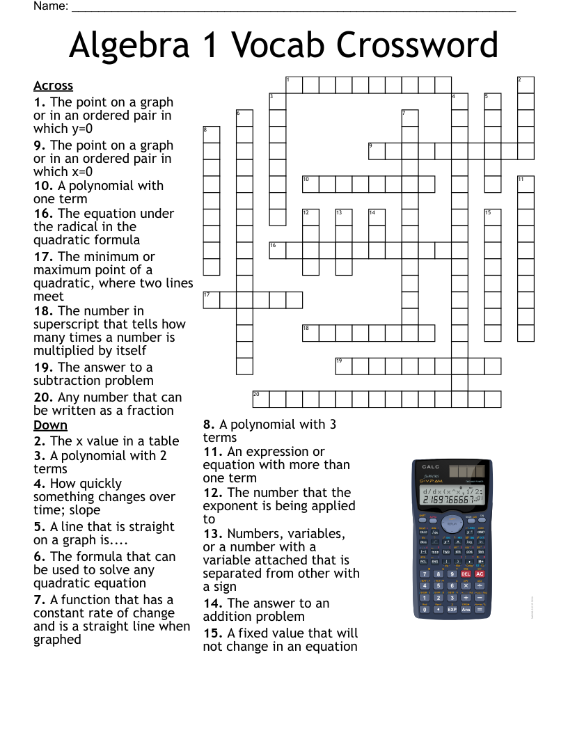 Pre Cal Graph Trig Functions Crossword WordMint Pre Cal Graph Trig Functions Crossword WordMint