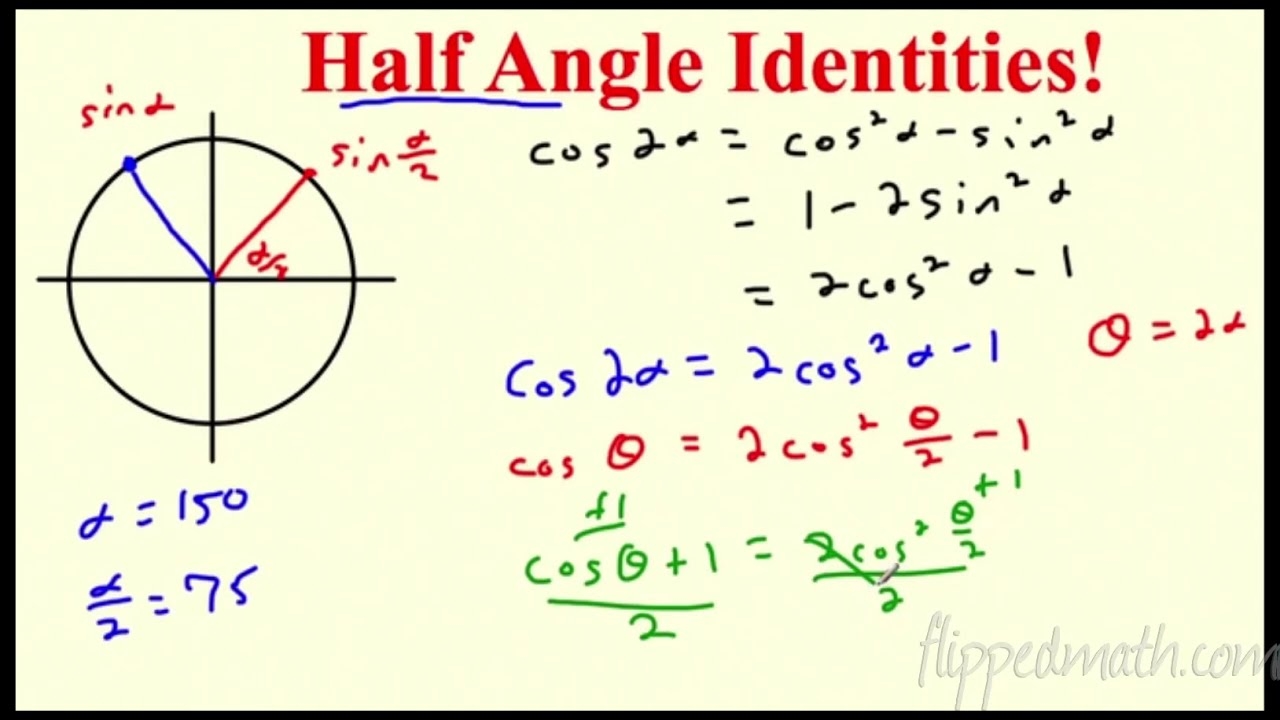 Pre Calc 11 4 Double And Half Angle Identities YouTube