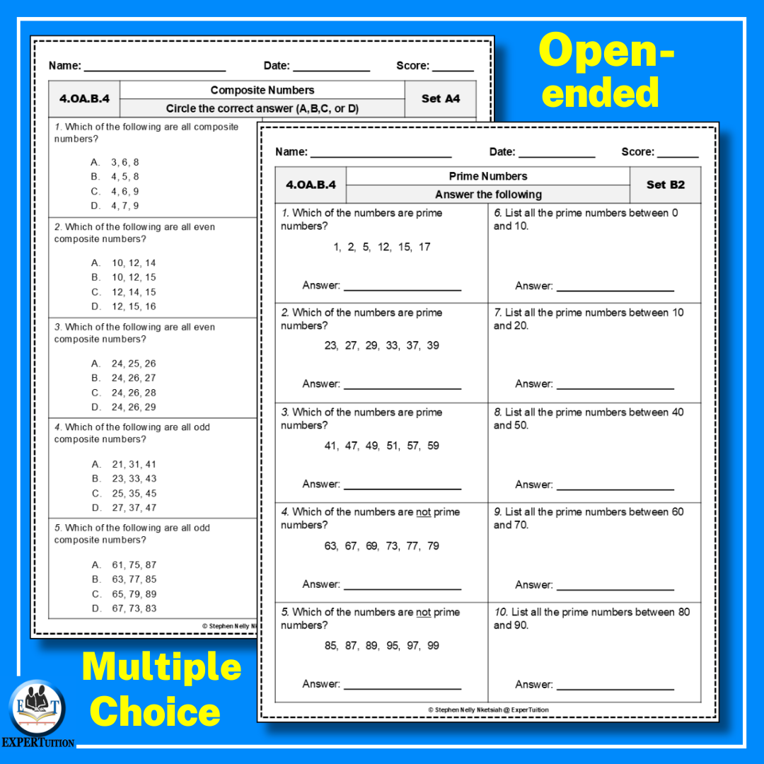 prime and composite numbers worksheets prime and composite numbers worksheets