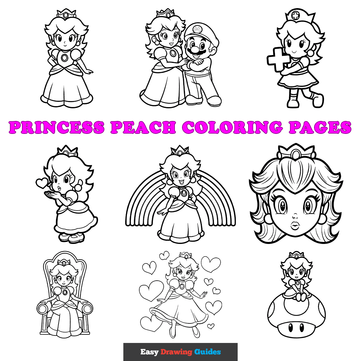 Princess Peach Coloring Pages For Kid 11 Printable Sheets Princess Peach Coloring Pages For Kid 11 Printable Sheets