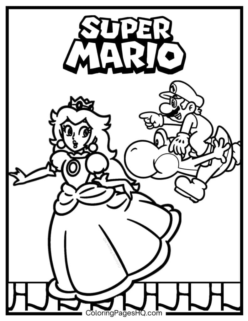 peach from mario coloring pages peach from mario coloring pages