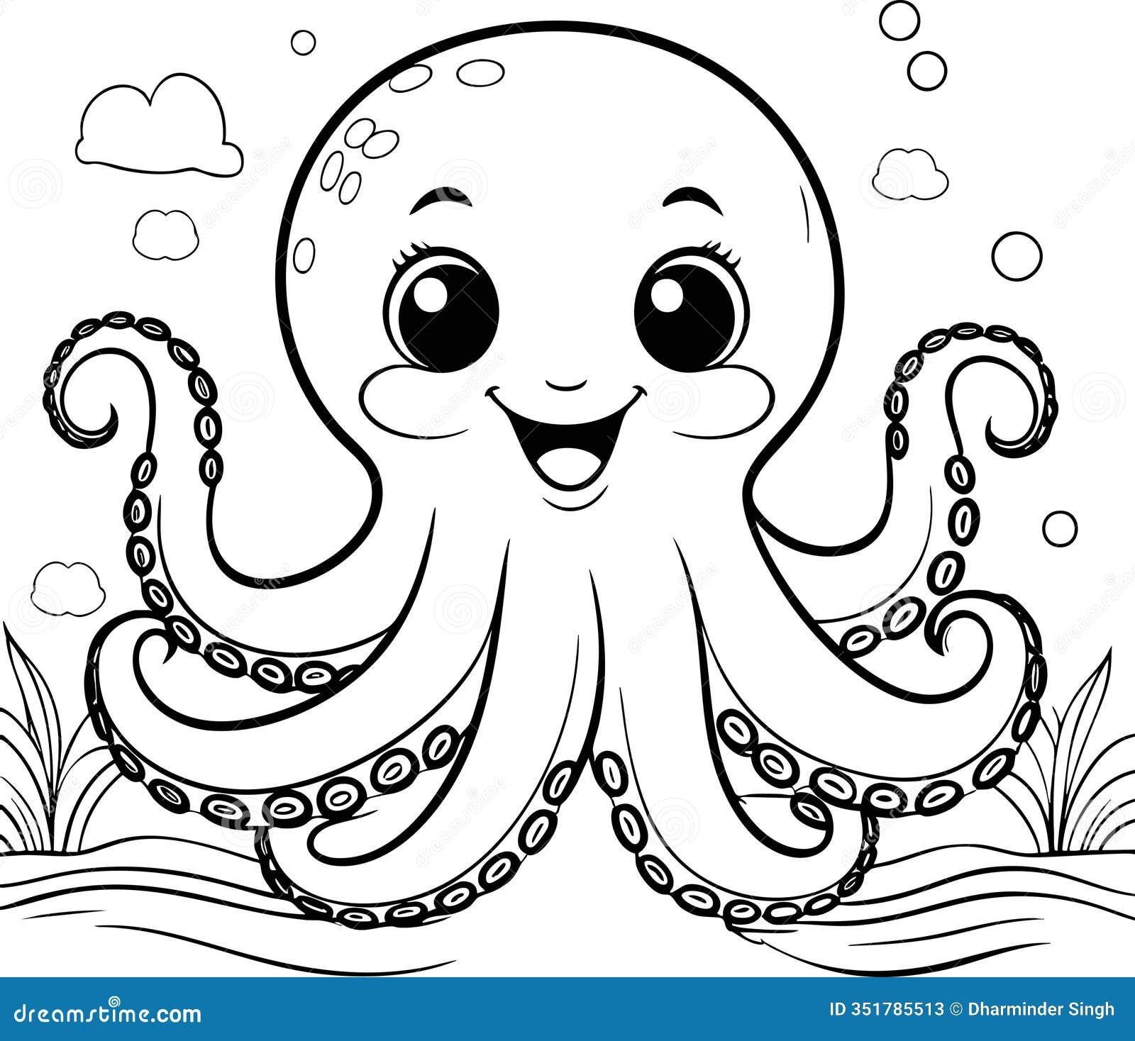 Printable Coloring Pages Of Cute And Happy Octopus In Sea Stock Vector Illustration Of Coloring Monochrome 351785513 Printable Coloring Pages Of Cute And Happy Octopus In Sea Stock Vector Illustration Of Coloring Monochrome 351785513