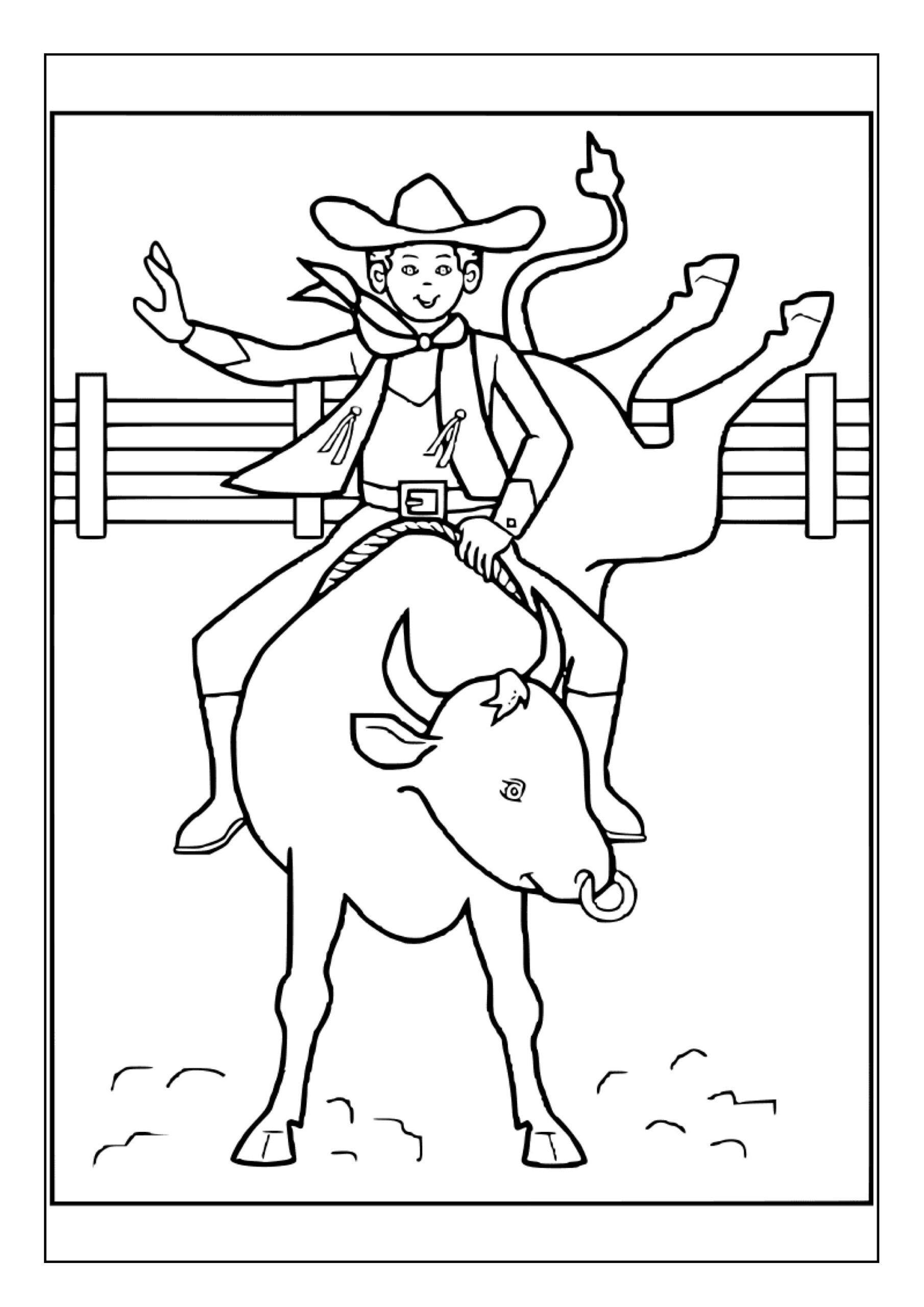 bull riding cowboy coloring book bull riding cowboy coloring book