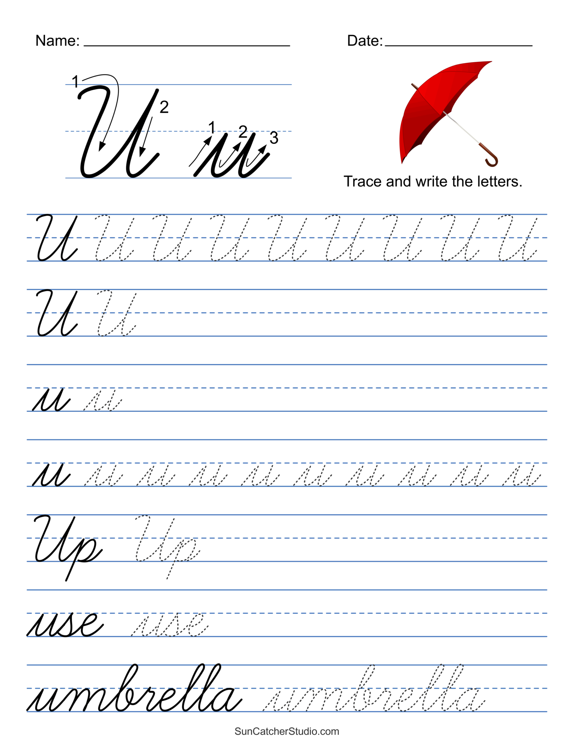 cursive writing worksheets free printable