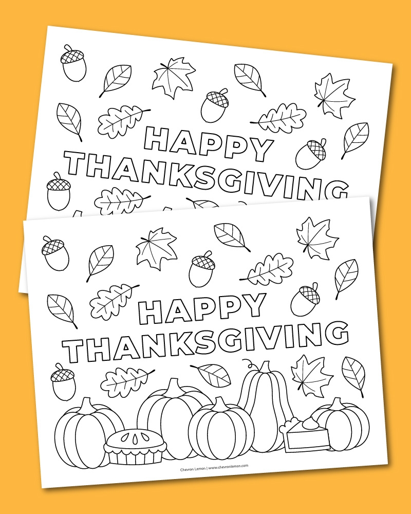 Printable Happy Thanksgiving Coloring Page Chevron Lemon Printable Happy Thanksgiving Coloring Page Chevron Lemon
